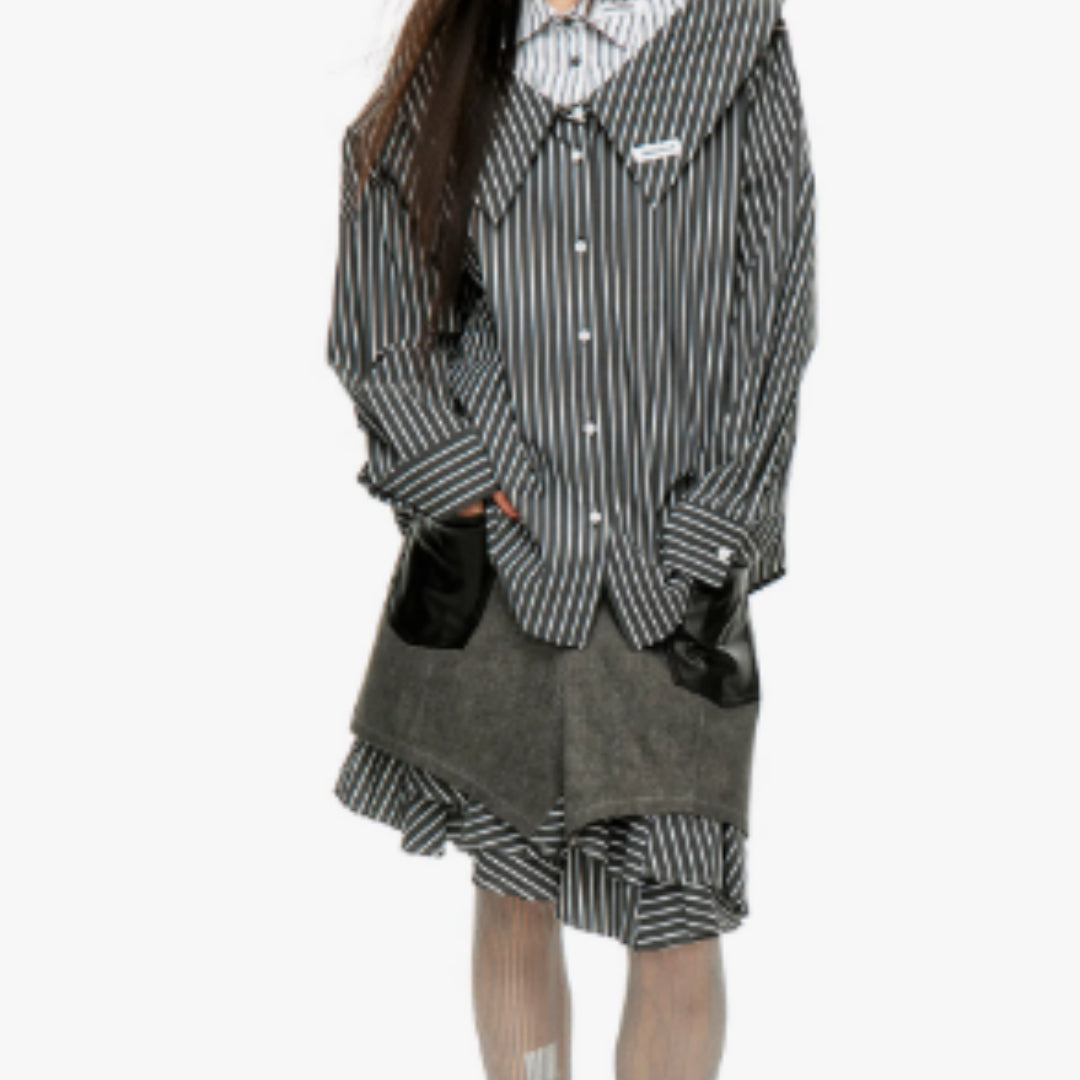 Splicing Irregular Mid Skirt