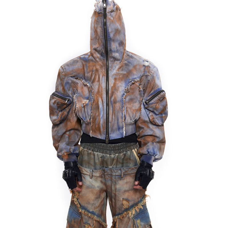 Old Mud Dyed Two Pieces Jeans