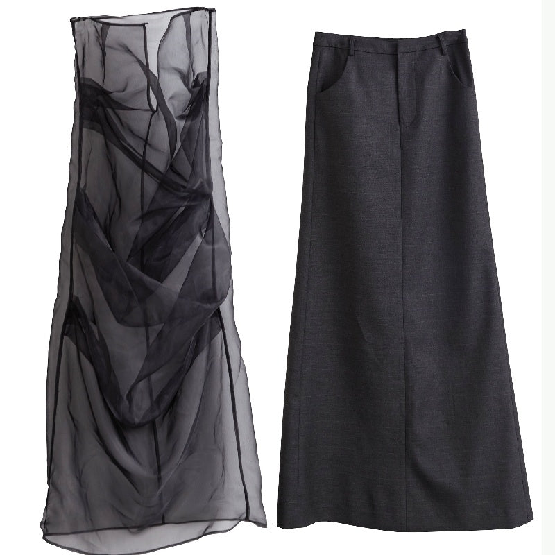 Two-piece Skirt With Pleated Yarn